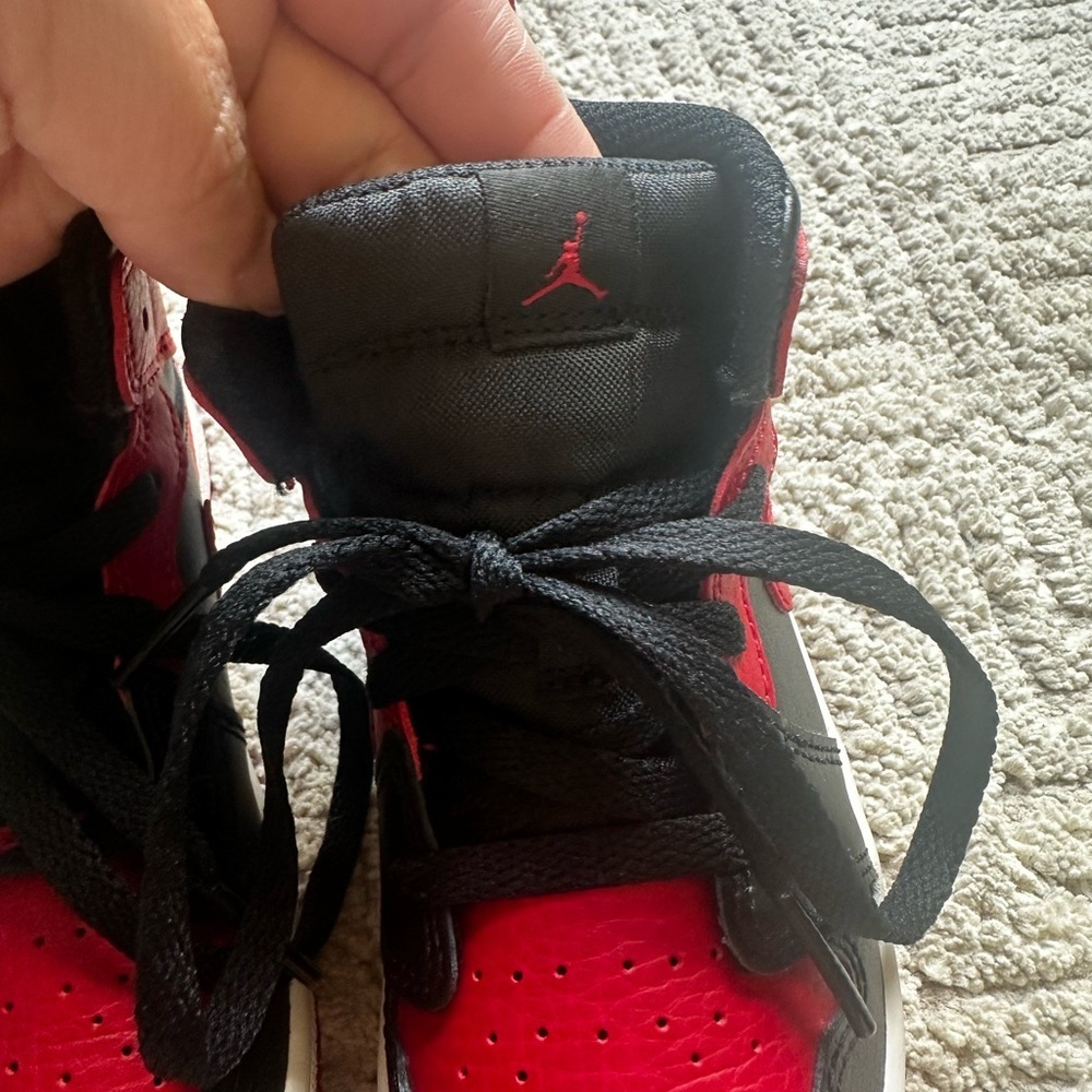 Nike Air Jordan Kids Black & Red High-Top Sneakers - Picture 16 of 16